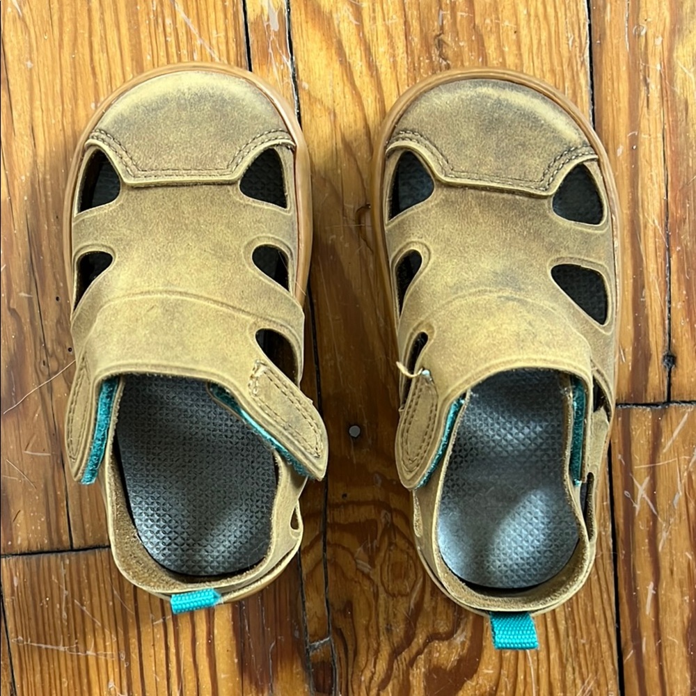 Kids Tan Leather Sandals